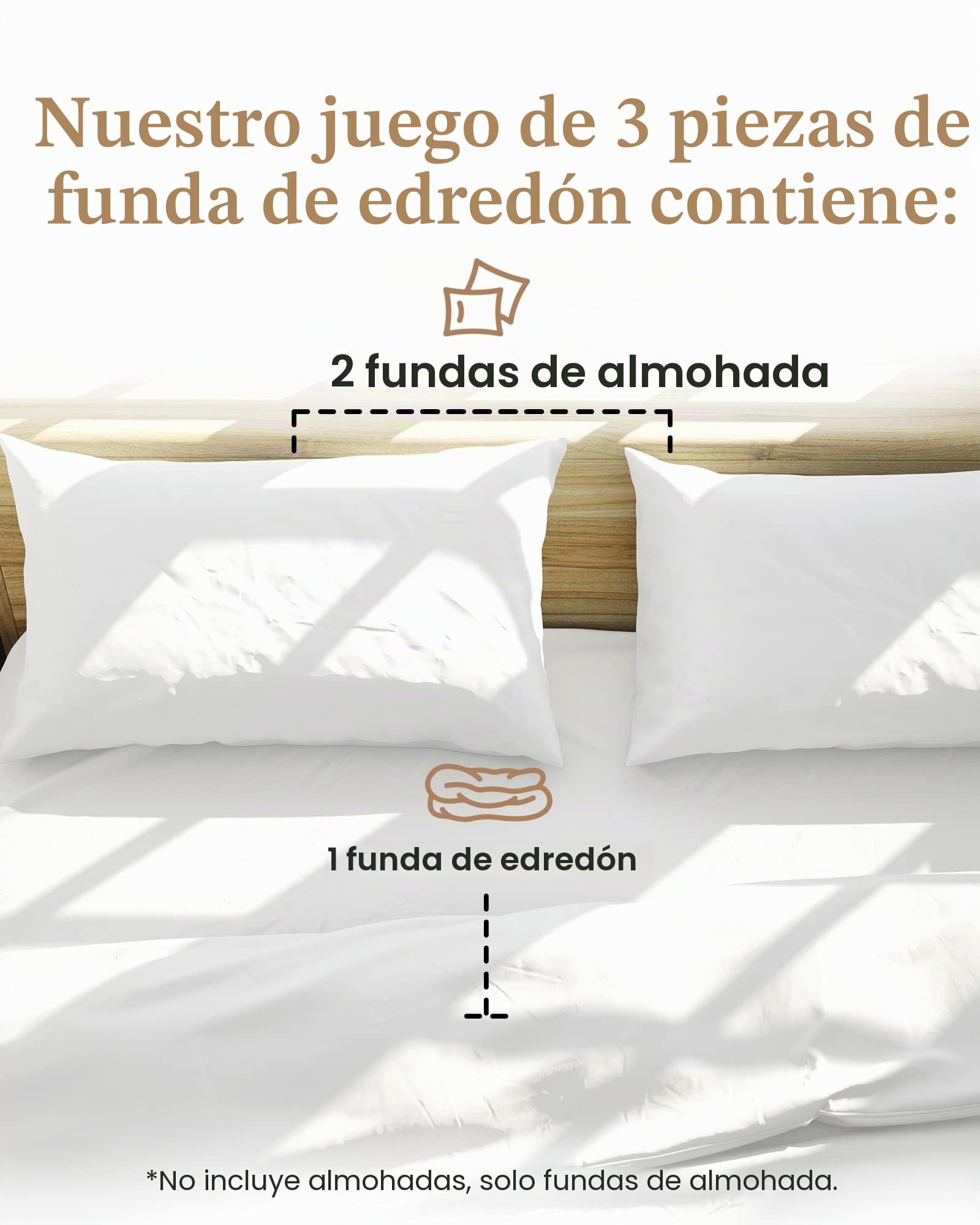 Juego de funda de edredón tamaño King, juego de funda de edredón de 3 piezas de 1000 hilos, juego de ropa de cama blanco, 2 fundas de almohada), ropa de cama de lujo de algodón egipcio