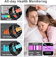 Vista 3 de Reloj inteligente para teléfonos iOS y Android, pantalla HD 2025 de 2.01 pulgadas, relojes inteligentes para mujeres y hombres, resistente al agua