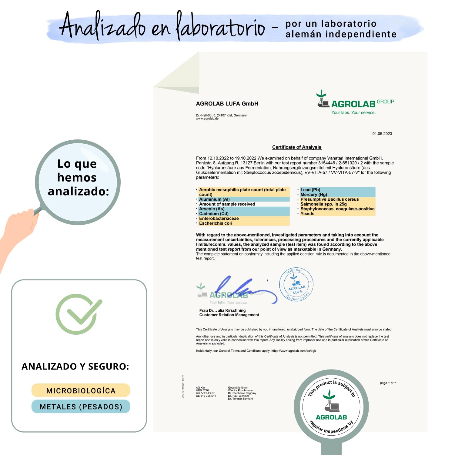 Ácido Hialurónico Puro Vegavero® | La Dosis más Alta: 600 mg | Libre de Aditivos & Vegano | 60 Cápsulas | Natural de Fermentación | 800-1500 kDa | Hidratante facial + Articulaciones…