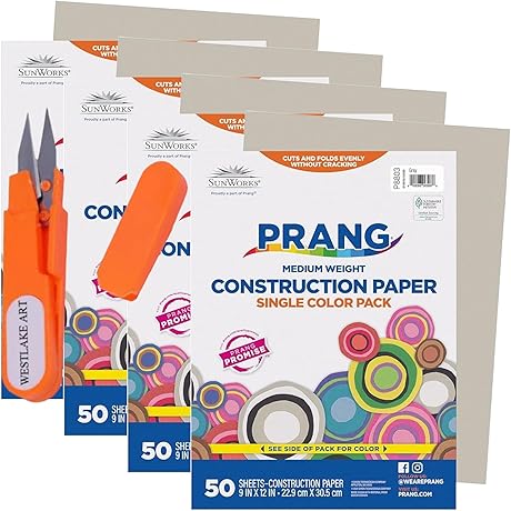 9x12 Gray Construction Paper for Arts, Crafts, and Classroom Projects