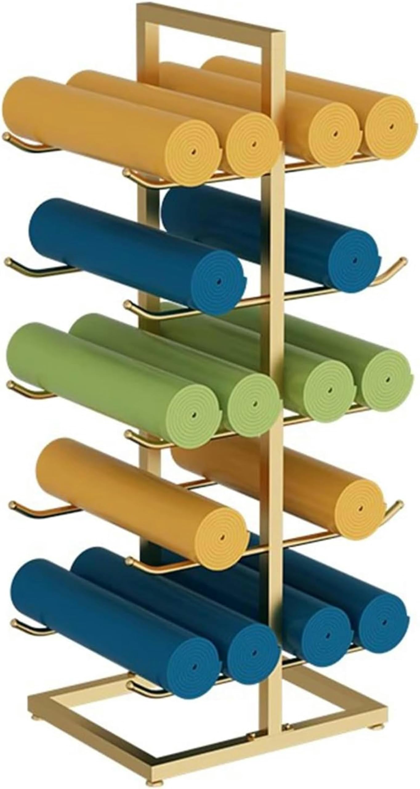 Support de sol en métal pour tapis de yoga et rouleaux en mousse