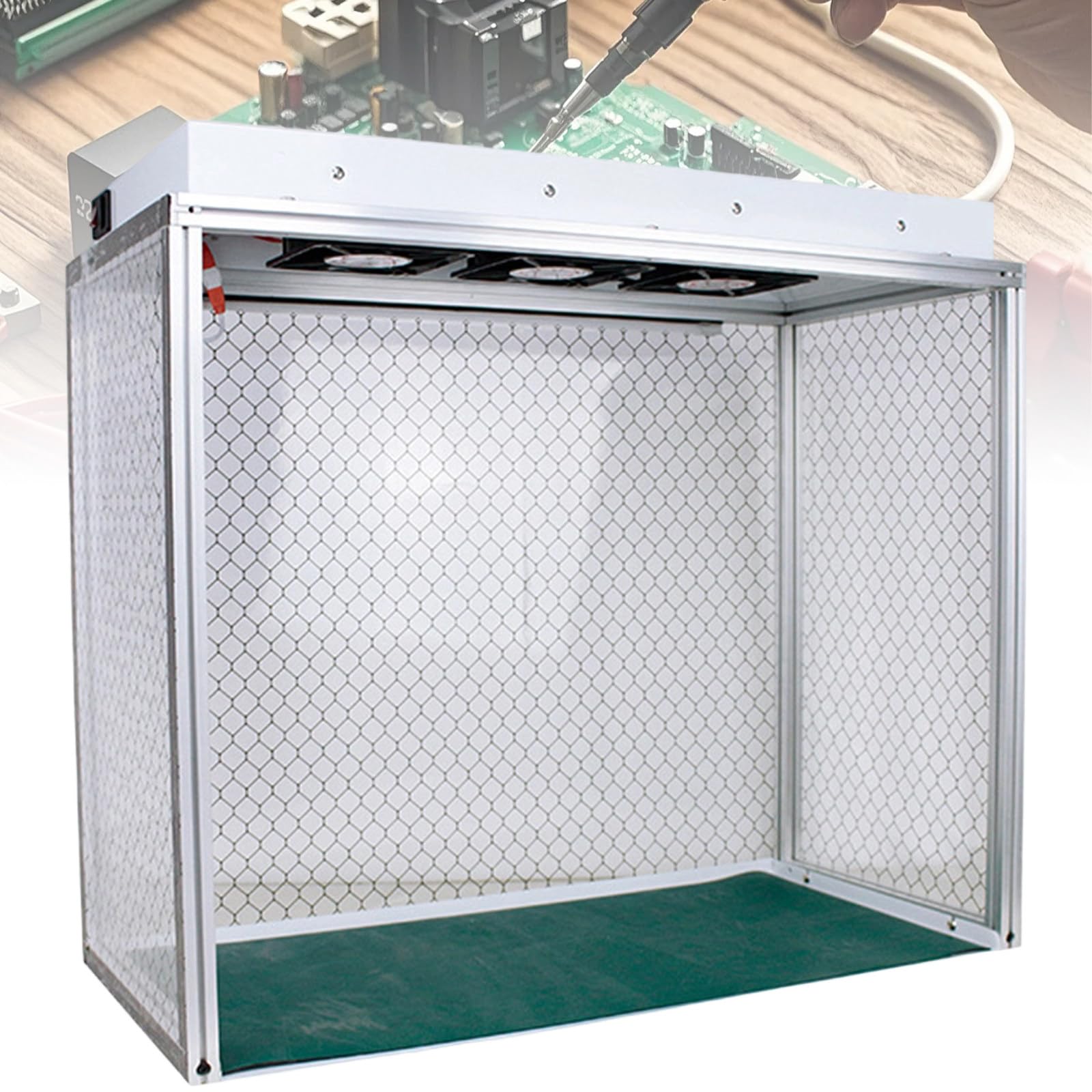 Vertikale Laminar-Flow-Haube und Reinraum, Professionelle Vertikale Laminar Flow Haube mit 3 Lüftern und HEPA-Filter, für Telefonreparatur, Labor, Elektronik