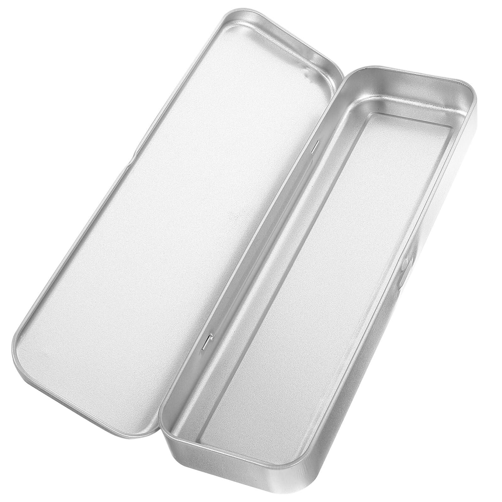 Astuccio in Latta di Metallo Rettangolare Coperchio, Portapenne in Ferro Compatto 21,5x6x2 Cm, Custodia per Penne e Matite per Studenti Uso Scolastico