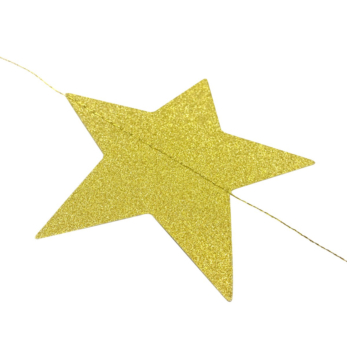 Wrapables Papier-Sterngirlande, 7,9 m, für Hochzeiten, Geburtstage, Babypartys und Kinderzimmer-Dekor, 2 Stück, Goldschimmer.