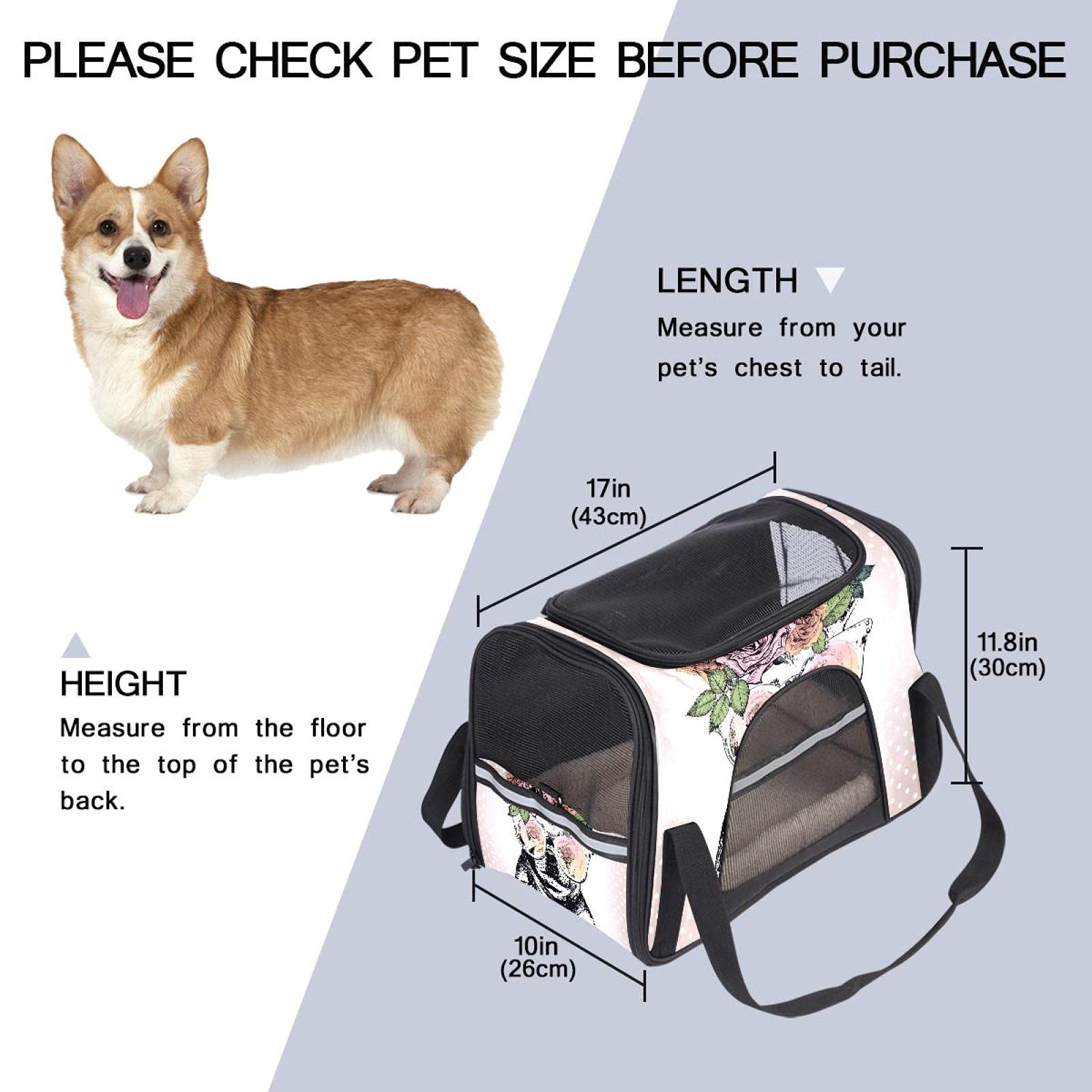 Trasportino Auto Per Cani Piccoli - Gabbia In Alluminio E MDF Per Beagle, Bulldog Francese, Corgi, 60x50x55 Cm - Foto 7