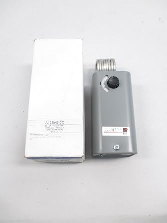 Johnson Controls A19BAB-3C Penn Series A19 Coiled Bulb Space Thermostat, Ventilating, Heating, SPST Open High Switch Action, 0 to 35C Range, 1.7C Differential, 1-3/8" x 2-1/4" Coiled