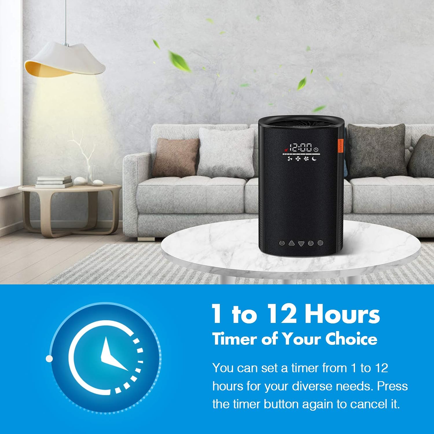 Air Purifier for Home, Air Filter Cleaner with H13 True HEPA Filter for 99.97% Smoke Pet Hair Odors, Sleep Mode, Timer, HEPA Air Purifiers for Large Room Bedroom Office, Available for California
