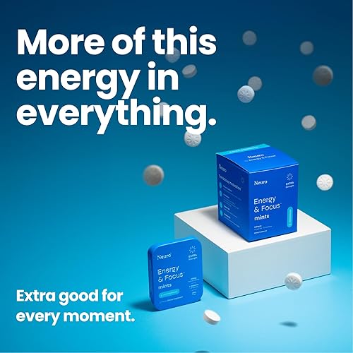 Miniatura 7 de Neuro Energy & Focus Mints, Extra Strength - Mentas para el aliento sin azúcar con 100 mg de cafeína natural, vitaminas B y L-teanina, suplemento