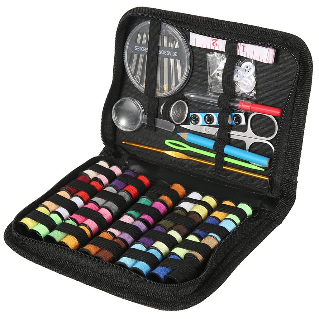 JFDBGU Kits De Costura 128 Uds., Juego Caja Multifunción DIY, Puntadas Hilo, Agujas Tejer, Herramientas, Accesorios Bordado