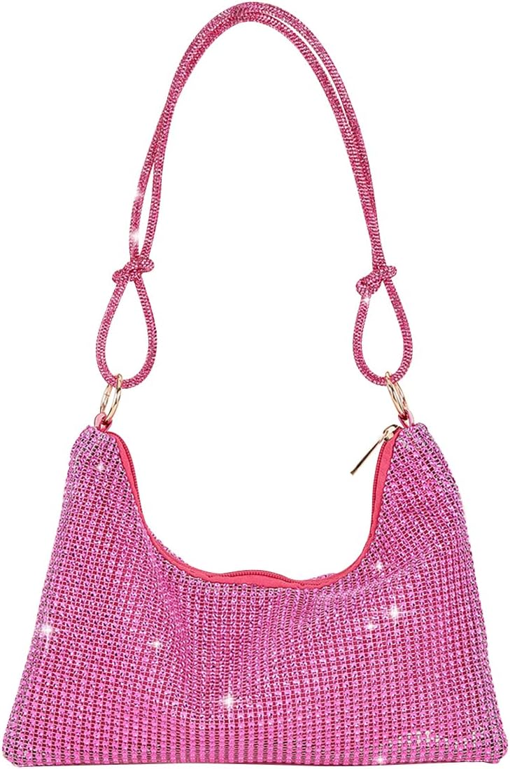 CORIOS Avondtas voor dames, met strass, kristallen clutch, fonkelende glitterhandtas, bruidstas, schoudertas, bankettas, crossbody-tas voor bruiloft, banket, cocktailparty, bal, Zilver, L, Elegant
