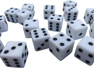 POKER CHIP SHOP 10 x LARGE Six Sided Translucent WHITE Dice 19mm Casino Craps/Dice