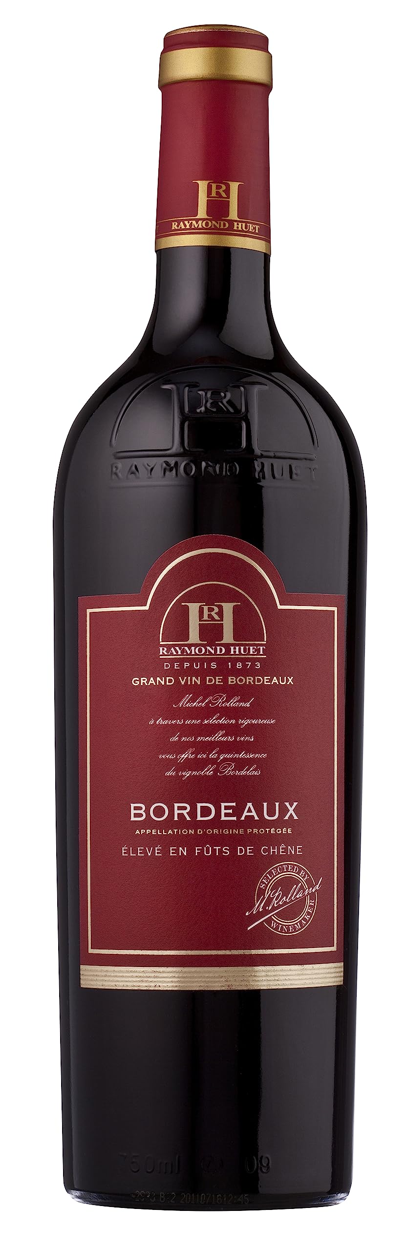 Raymond Huet - Bordeaux AOC in Eichenfässern gereift, Rotwein aus Bordeaux (1 x 0,75L) (Packung mit 6)