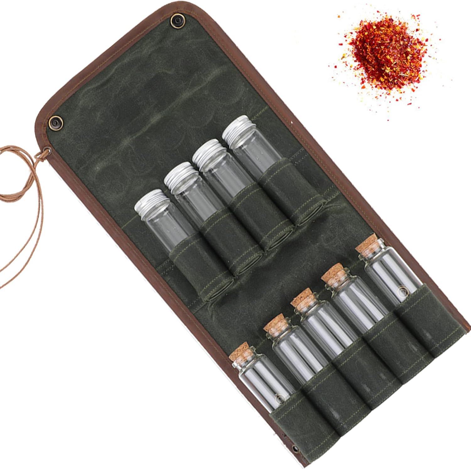 Foxyoo Travel Spice Kit, Portable Camping Spice Bag with 9