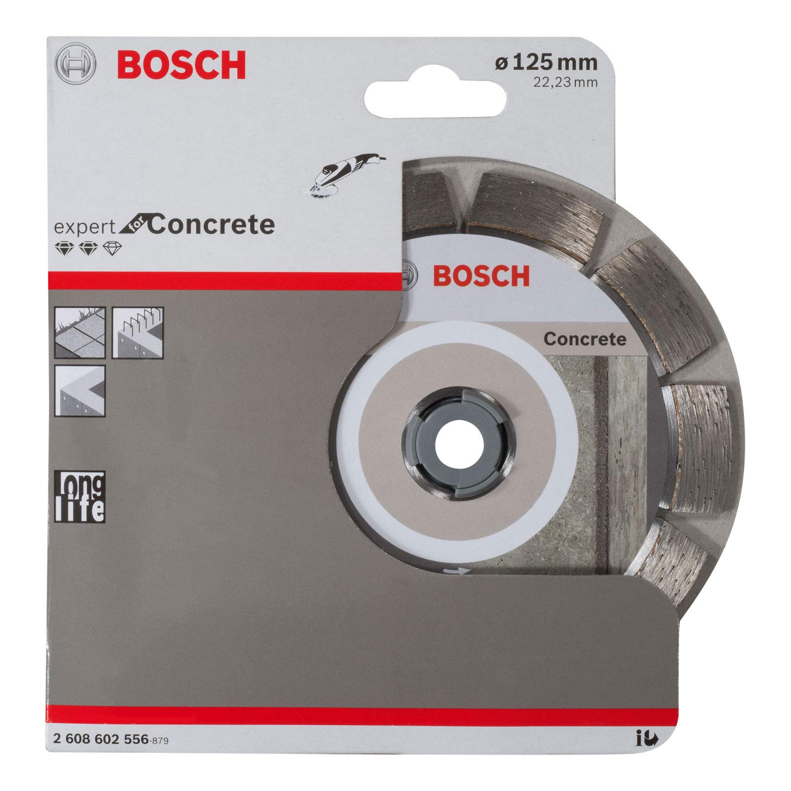 Bosch Accessories 2608602556 Disque à tronçonner diamanté expert for concrete 125 x 22,23 x 2,2 x 12 mm Gris