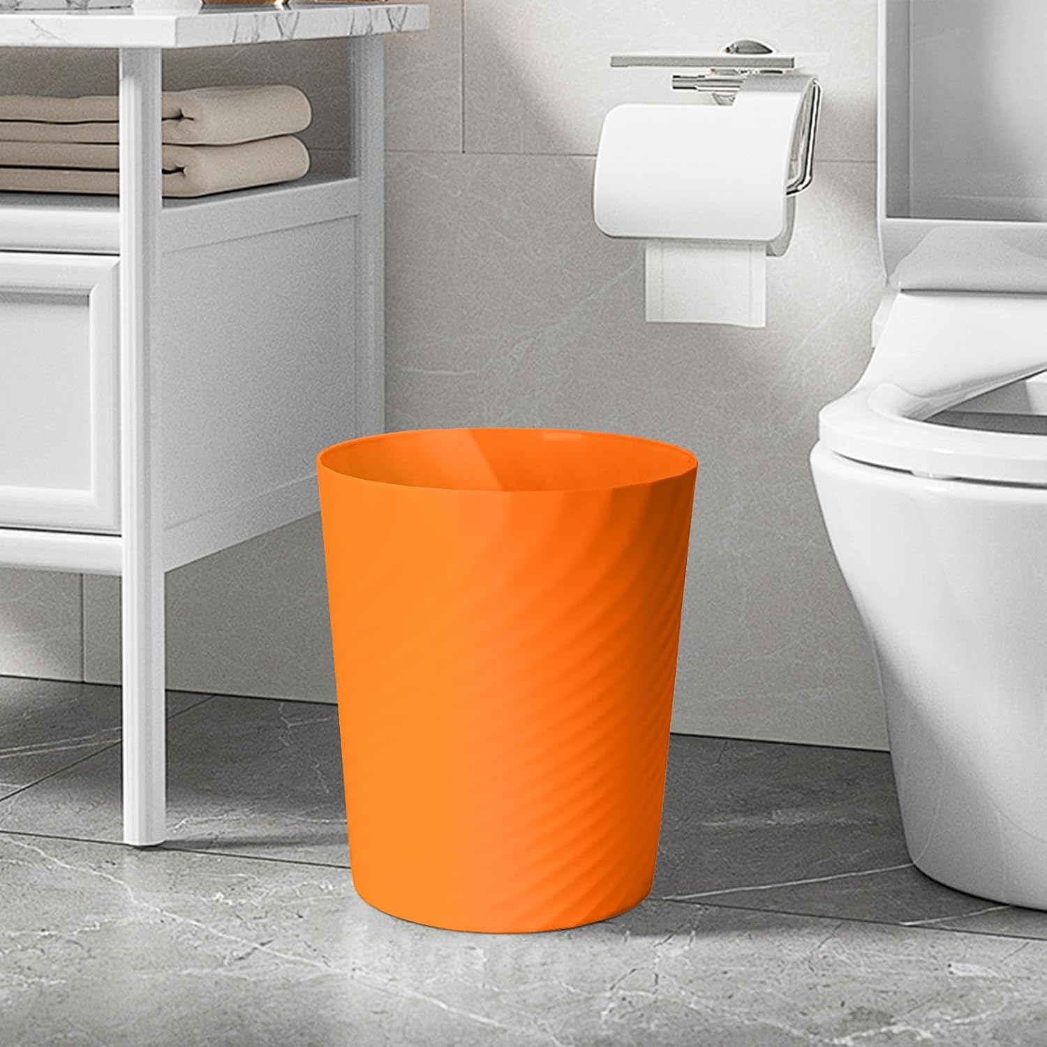 Trash Can - Small Waste basketbin - 1.8 Gallon- for Office,Home,Bathroom,Kitchen - Orange