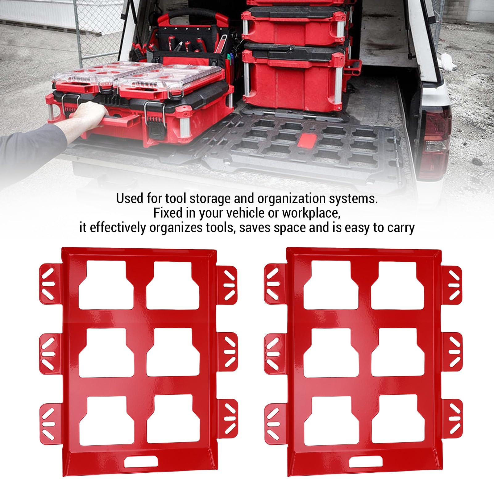 Tbest Plaque de Montage pour Boîte à Outils, capacité de 100 Livres (rouge)