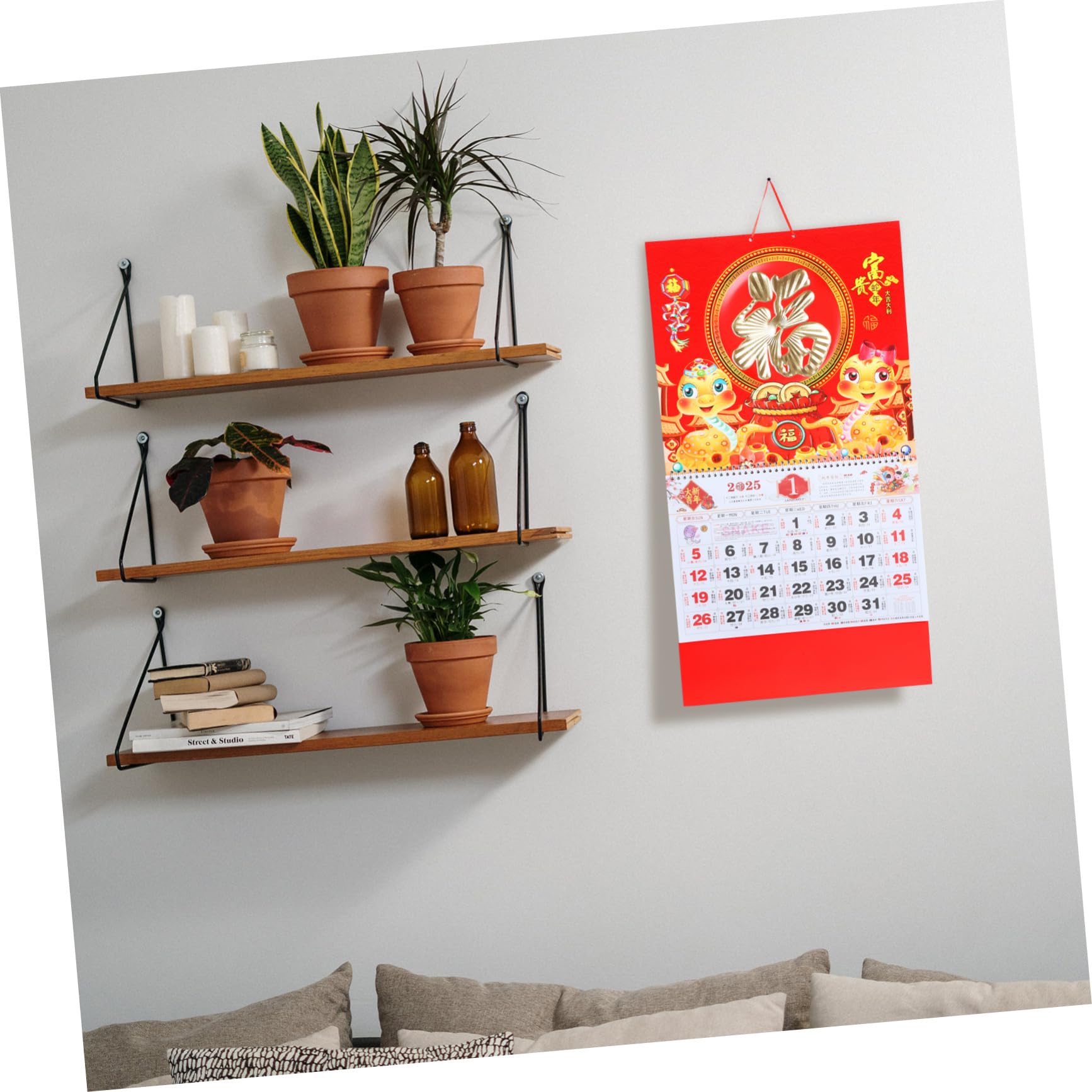 Housoutil 5 Pezzi Parete con Planner Annuale Mensile in Carta Spessa per Casa e Ufficio Appendere Decorativo e