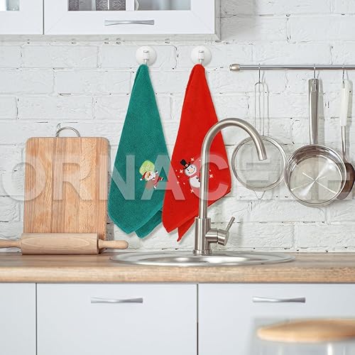 Miniatura 7 de Paquete de 3 toallas de mano de Navidad de gran tamaño, 13.4 x 29.1 pulgadas, 100% algodón grueso, toallas de cocina navideñas de hombre de