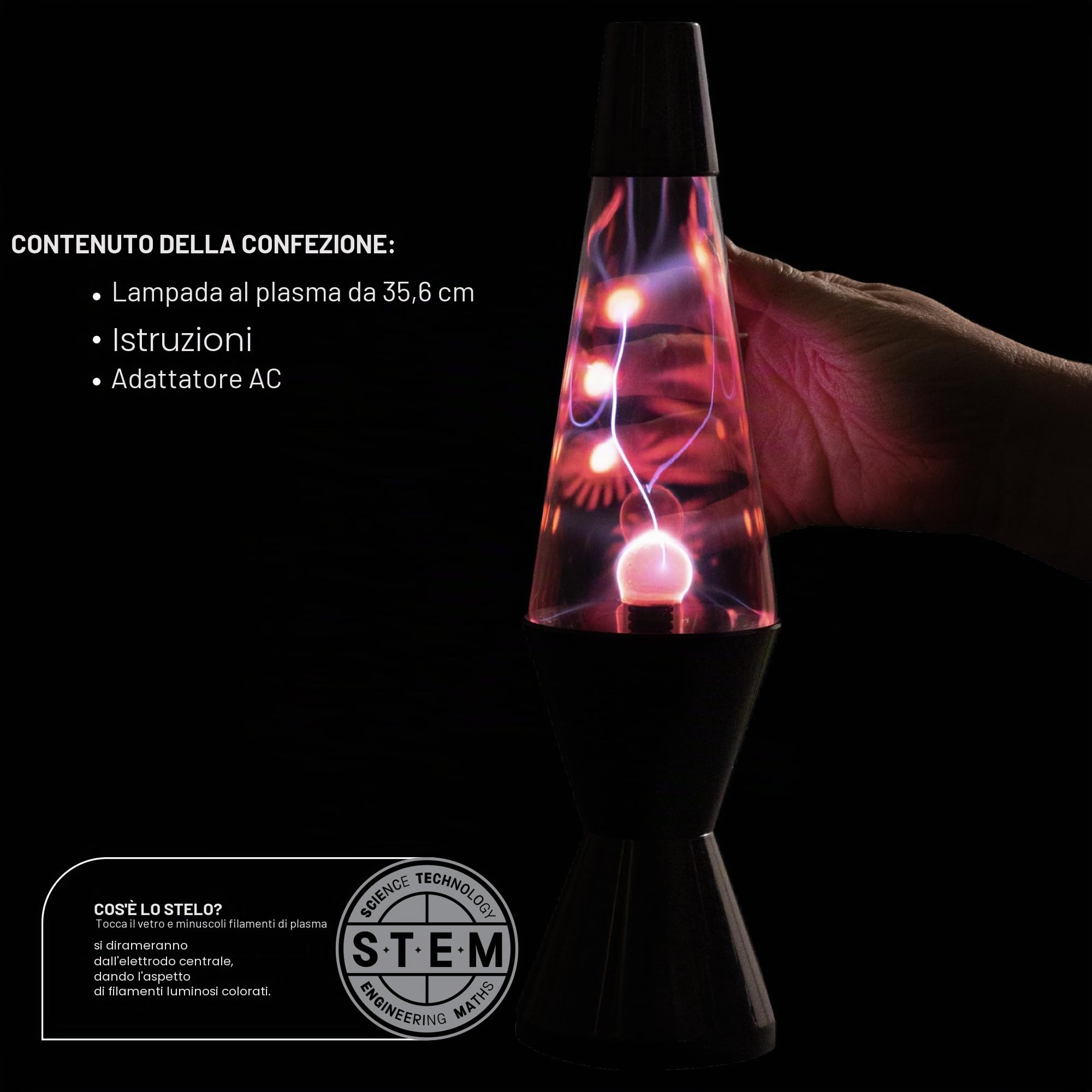 Funtime Gifts Science Museum - Lampada al plasma da 14,5 pollici, display interattivo Lightning con attivazione touch