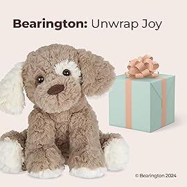 Bearington Pal Dog Stuffed Animal Plushies - 11 Realistic Dog Plush Stuffed Animals with Floppy Ears and Expressive Face - Soft Beige and Brown Lifelike Puppy Plush Toy Gift for Toddlers and Kids