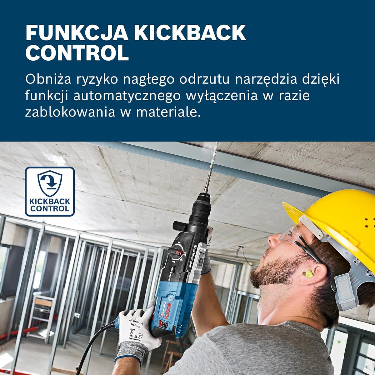 Bosch Professional: młot udarowo-obrotowy GBH 2-28 F (wymienny uchwyt SDS plus, szybkozaciskowy uchwyt wiertarski 13 mm, Ø wiercenia do 28 mm, zabezpieczenie przed odrzutem, walizka L-BOXX)