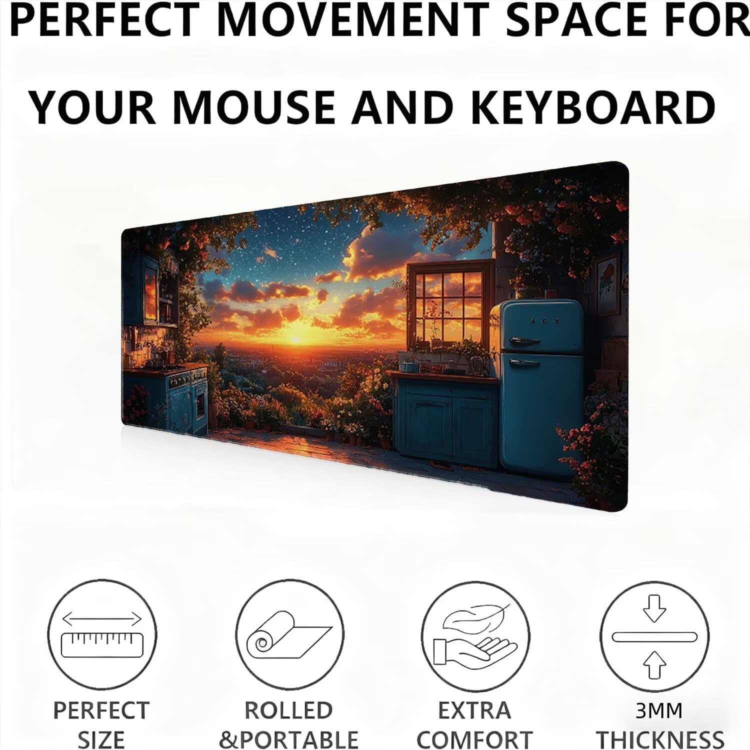 Podkładka pod mysz, podkładka pod mysz XXL 1200 x 600 podkładka pod mysz dla graczy, wodoodporna gumowa podstawa, duża podkładka pod mysz do gier na biurko szyte krawędzie wodoodporna antypoślizgowa