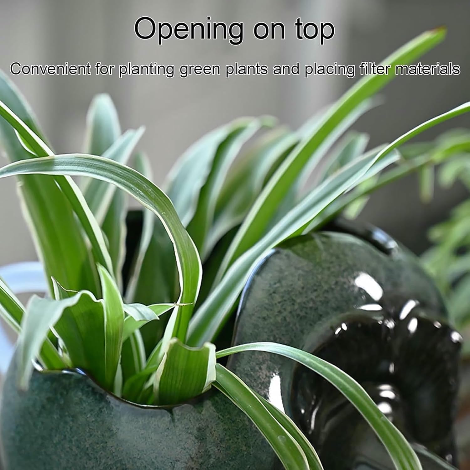 Ceramic Fountain Water Spitter Pond spitters, Outdoor Water Feature Planter, DIY Ceramic Decoration Waterfall, for Home Garden Pond Tea Table