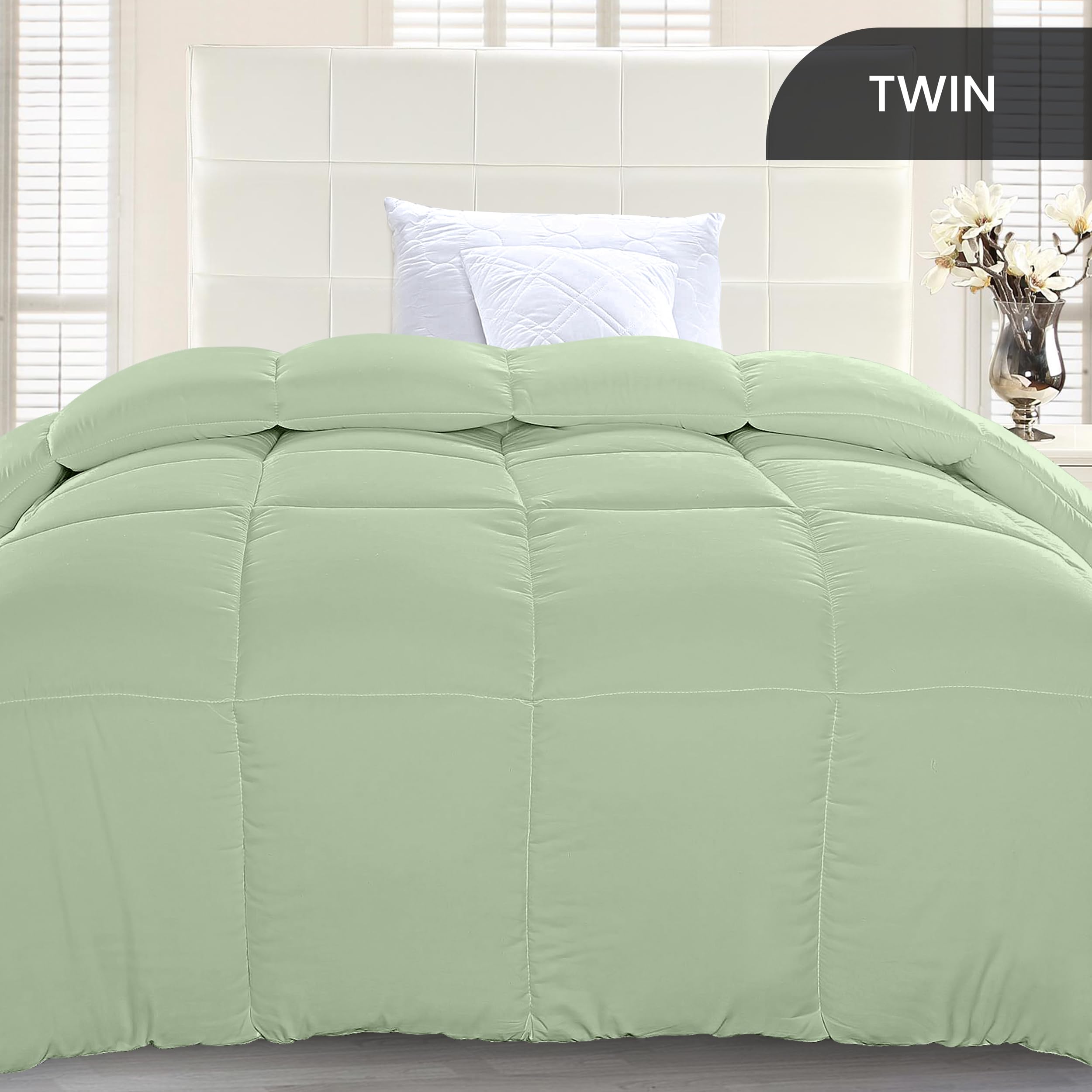 Utopia Bedding Dekbed dekbedovertrek - gewatteerd dekbed met hoeklussen - doos gestikt alternatief dekbed (Tweepersoons - 2 aparte bedden, marineblauw