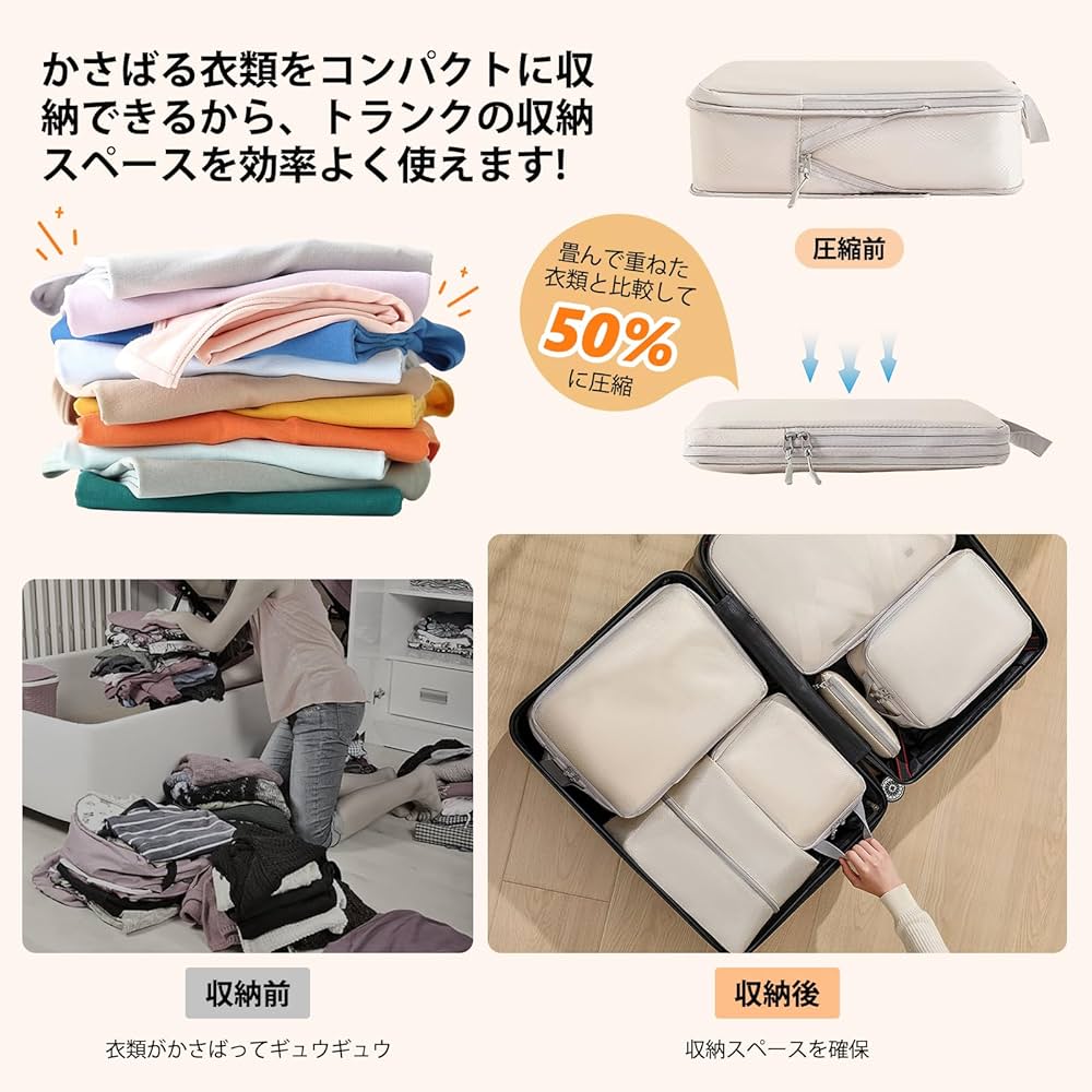Amazon.co.jp: 【2025年最新】旅行用圧縮袋 トラベルポーチ 便利旅行