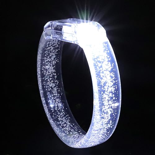 Miniatura 2 de DAOKEY Pulseras con luz LED, pulseras blancas brillantes, regalos de fiesta, suministros de juguetes para cumpleaños, Halloween, carnavales, fiestas