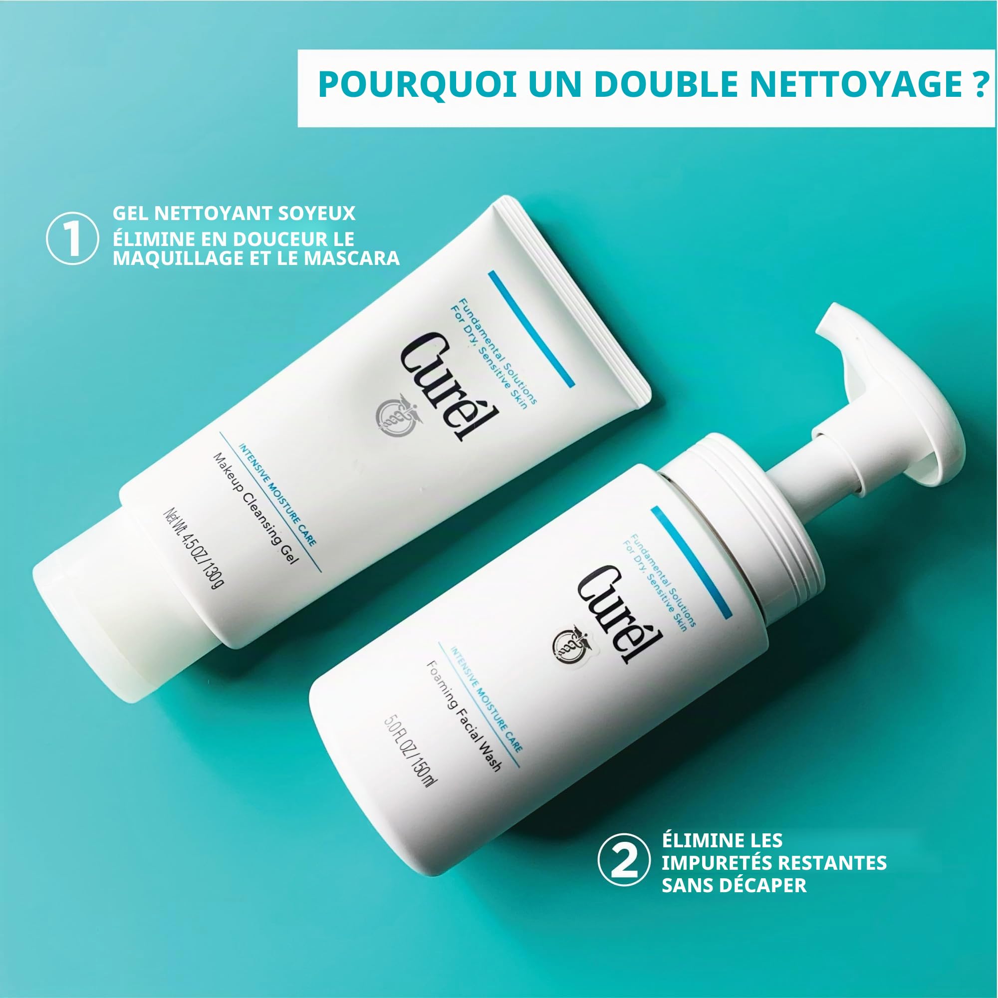 Curél Nettoyant Visage Moussant Peaux Sèches et Sensibles 150ml