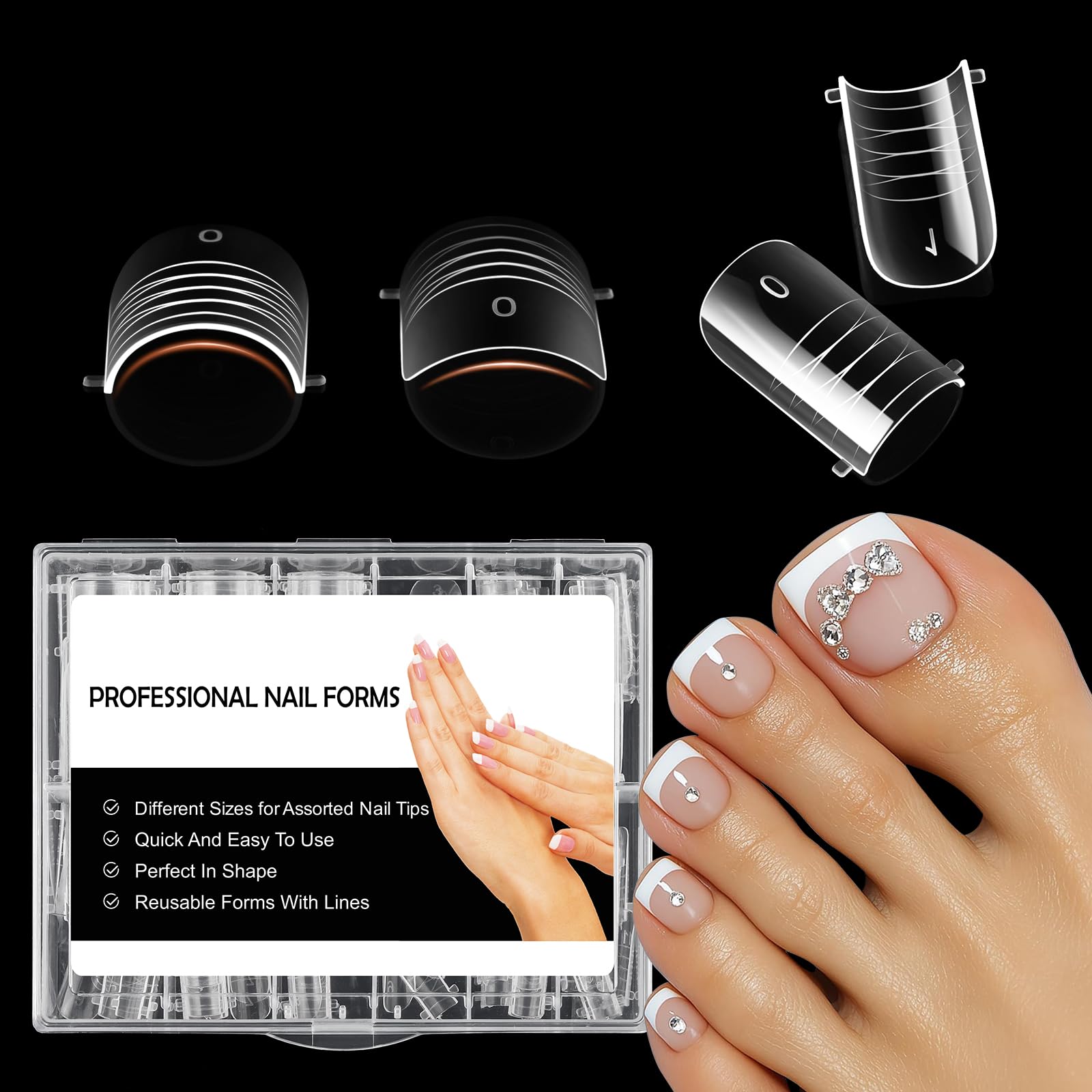 BNG 120 PCS Toe Nail Forms for Extension & Build - Image 3