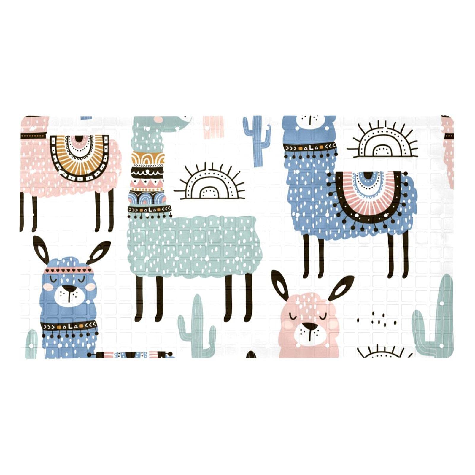 Alfombrilla de baño infantil de alpaca, tapete antideslizante seguro y lavable para niños