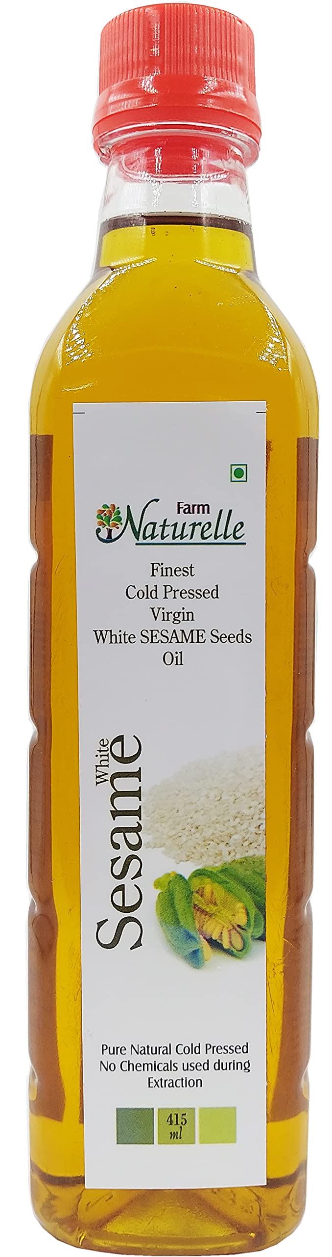 Farm Naturelle The Finest-FSSAI Certified-Sesame Gingelly Til Cooking Oil (Cold Pressed Virgin Kachi Ghani) 500ML Bottle