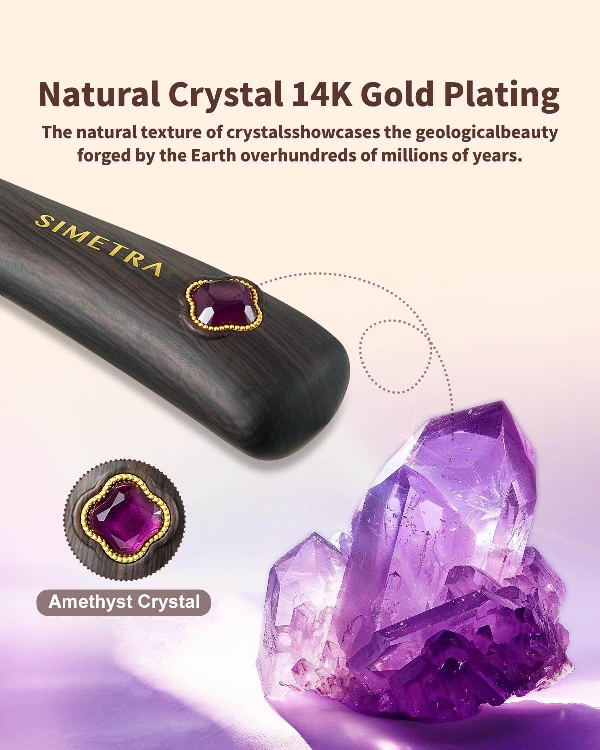 Detangling Brush, Boar Bristle Hair Brush for Thick Curly Thin Long Short Wet or Dry Hair Flexible Bristles Effectively Prevent Tangles, Natural Crystal Inlay Hair Brush for Men Women Kids - Image 4