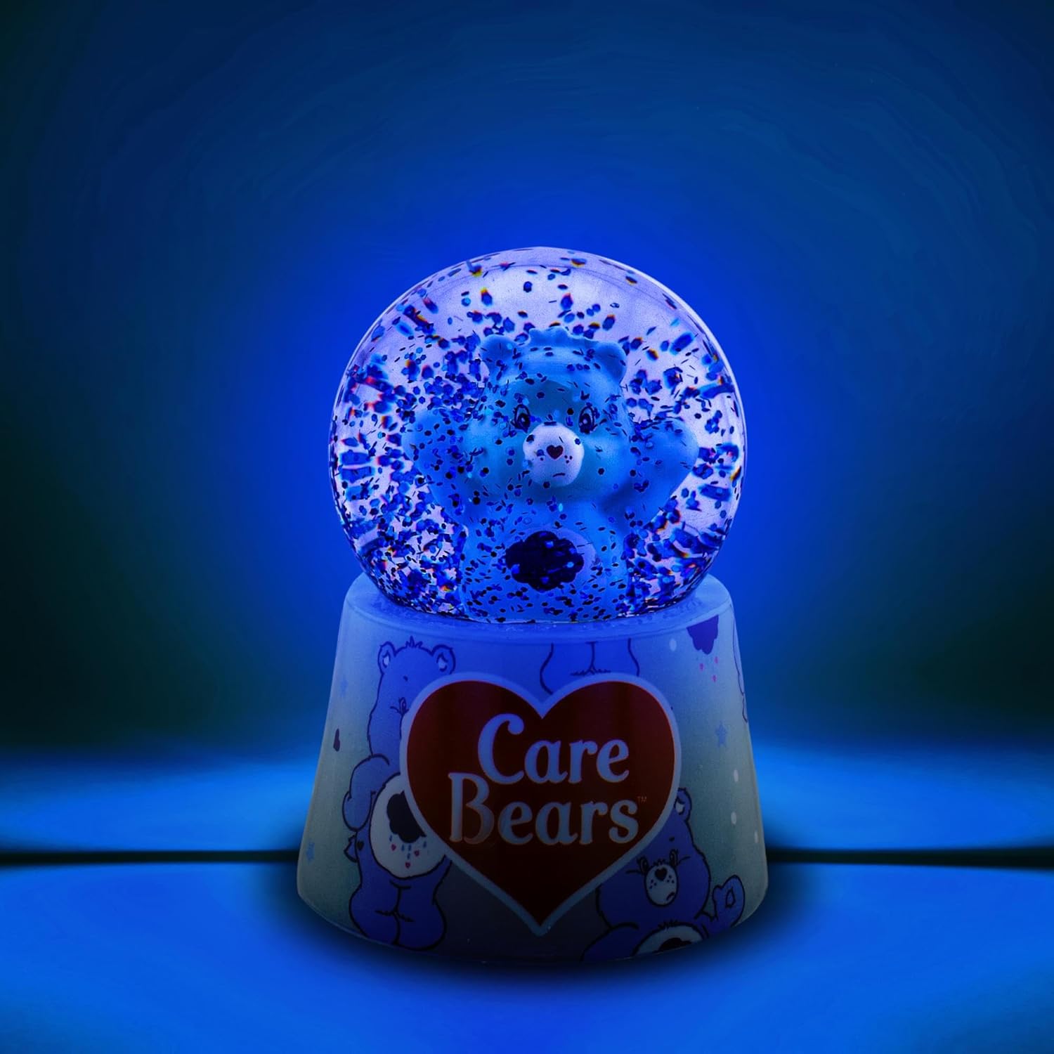 Silver Buffalo Care Bears Mini Light Up Snow Globe│Grumpy Bear│3.8 Inches Tall, 45mm (Small)