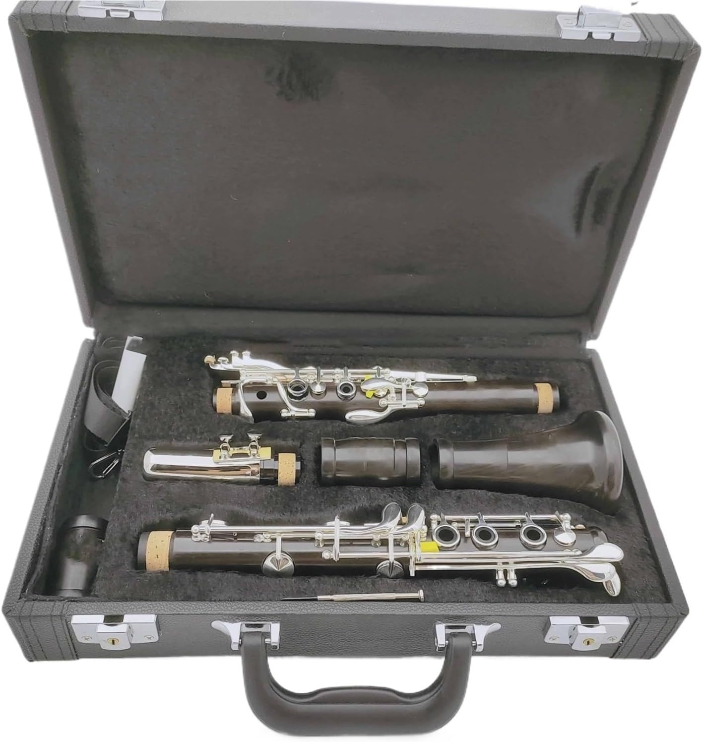 Clarinet In A Wooden Solid 17 Keys With Case