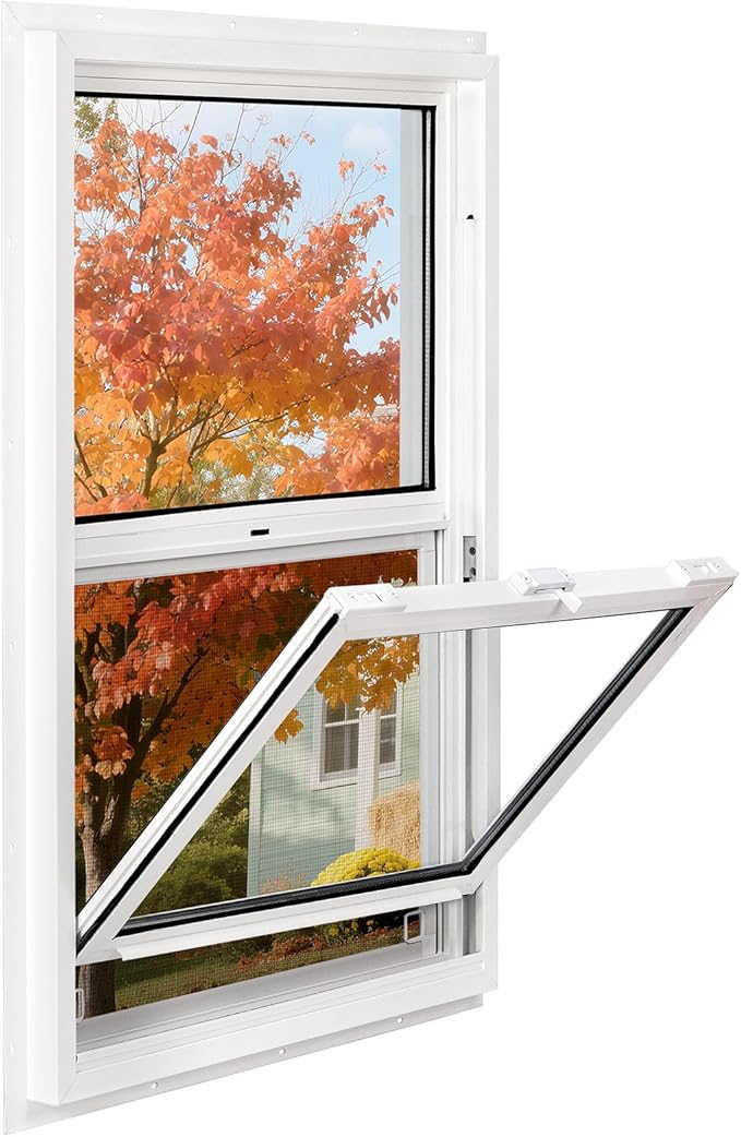 Vinyl Single Hung Sliding Window, 24" x 36" Household Window