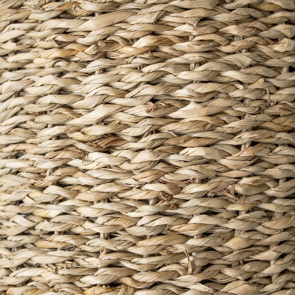 Porte Parapluie 21 x 21 x 57 cm Jonc de Mer Métal Rangement Parapluie Naturel