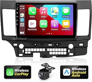 for Android 11 Compatible with Wirelessly Carplay Android Auto,Car Radio Stereo Bluetooth Navigation GPS WiFi FM/AM 8 core 4GB+64GB 1280X720 Touchscreen Backup Camera for Lancer 2008-2017