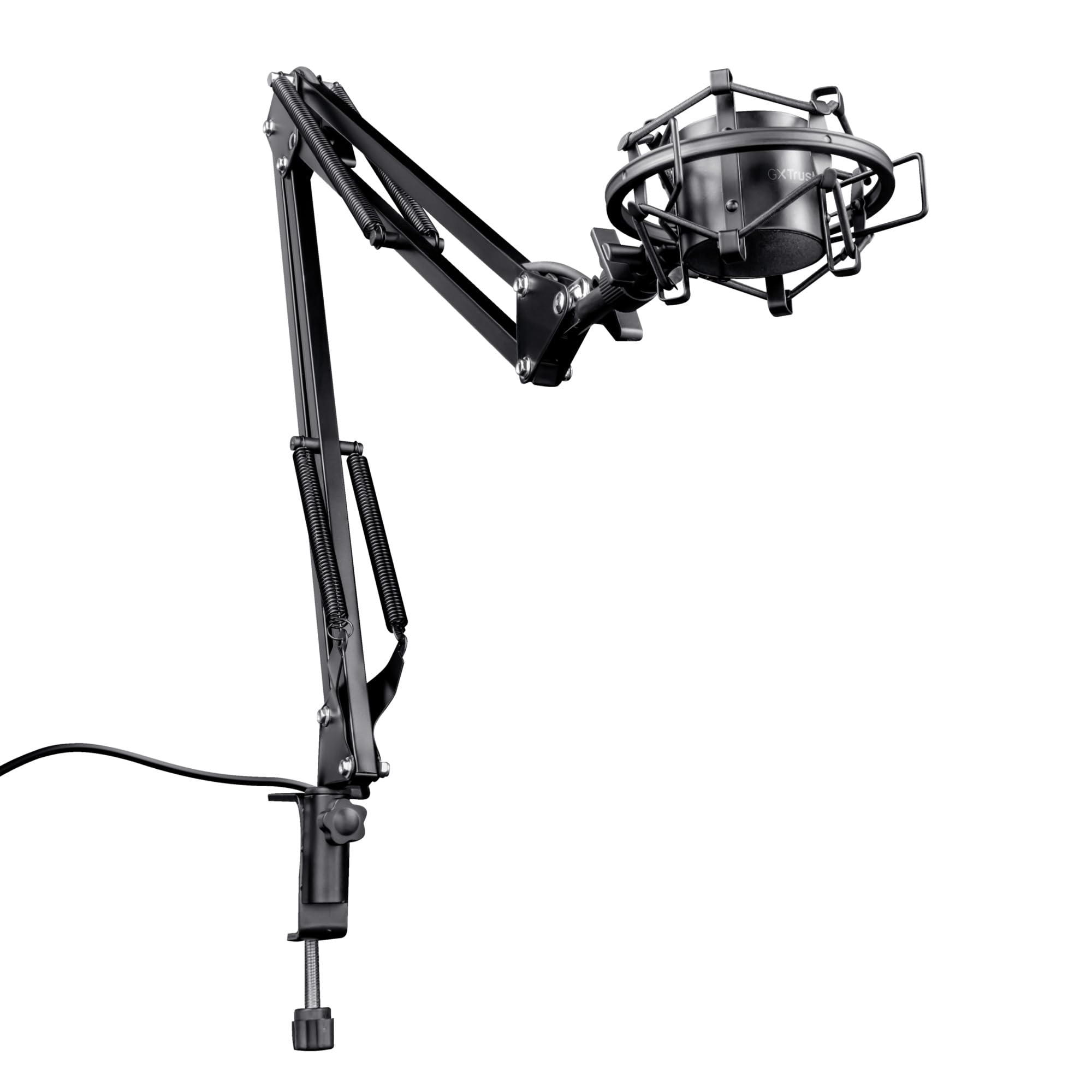 Trust Gaming GXT 253 Emita Streaming Microphone Arm, Universal Boom Arm, Adjustable Mic Stand with Desk Clamp and Shock Mount for Streaming, Vlogging, Podcasting and Recording - Black