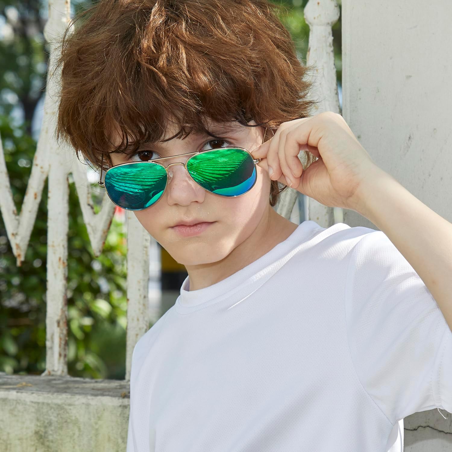 Polarized Aviator Sunglasses for Boys Girls Classic Lightweight Metal Frame Sun Glasses UV400 Protection Lens - Image 3