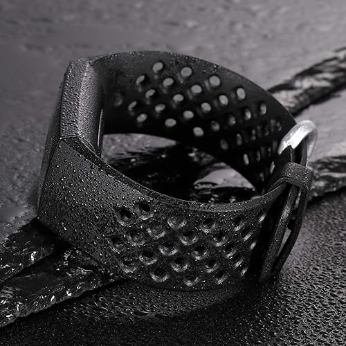 Vista 3 de Wepro - Correas de repuesto para bandas, impermeable, con orificios, transpirable, pequeña y grande, para mujeres y hombres, Negro