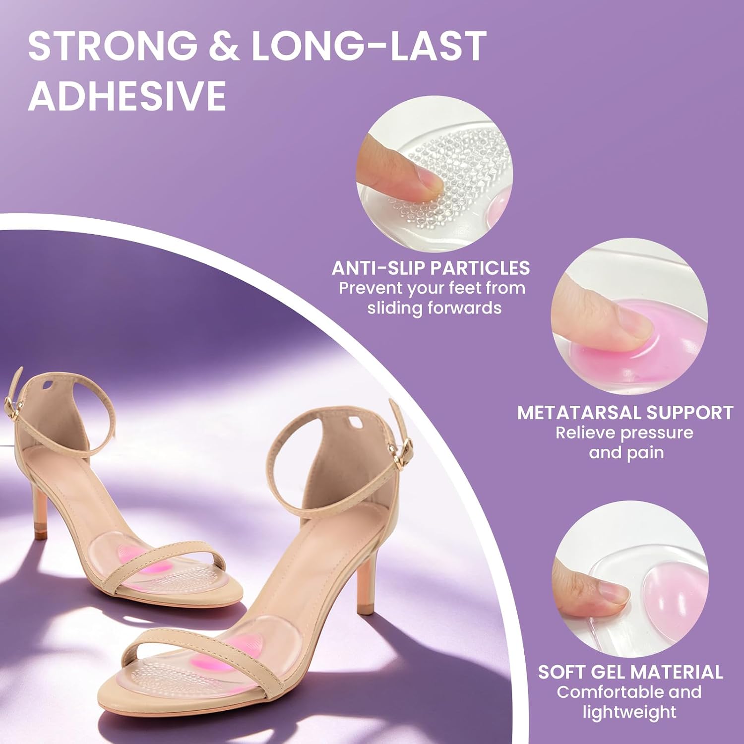 6 Pairs Ball of Foot Cushions - Kimihome High Heels Foot Pads for Pain Relief & All Day Comfort - Metatarsal Pads for Women & Men,One Size Fit Most