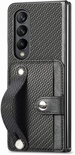 Asuwish Funda de teléfono para Samsung Galaxy Z Fold 2 5G 2020 y accesorios para celular con correa para la muñeca, soporte para tarjeta de crédito,
