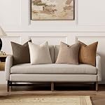MIULEE Paquet de 4 Housses de Coussin Décoratives Texturées Boucle d'Automne | Housses de Coussin Neutres Marron 18x18 Pouces pour Canapé Décor de Ferme Moderne Boho Chambre