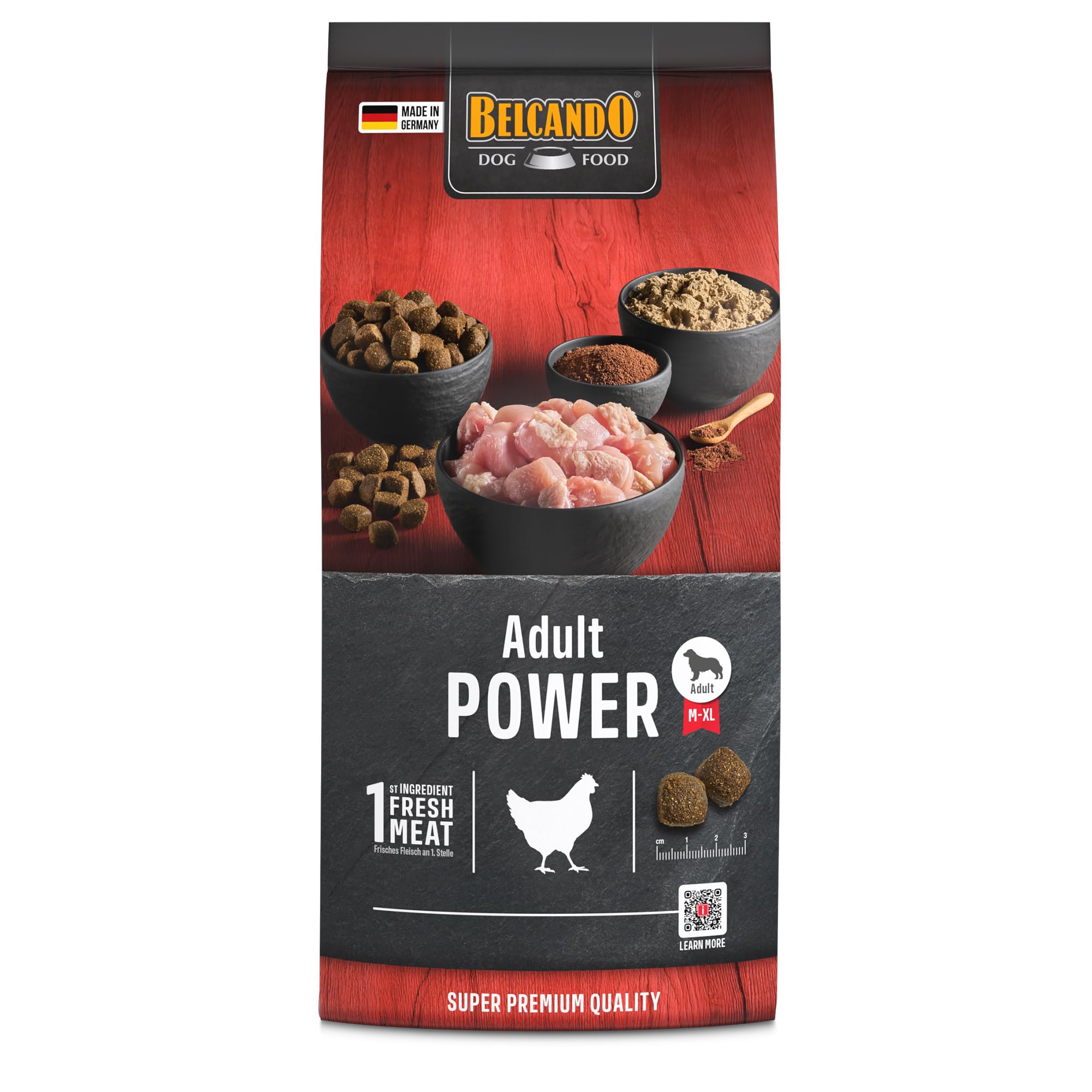 Belcando Adult Power Hundefutter | Trockenfutter für sehr aktive Hunde & Sporthunde | Alleinfuttermittel für ausgewachsene Hunde ab 1 Jahr (1 kg neu)