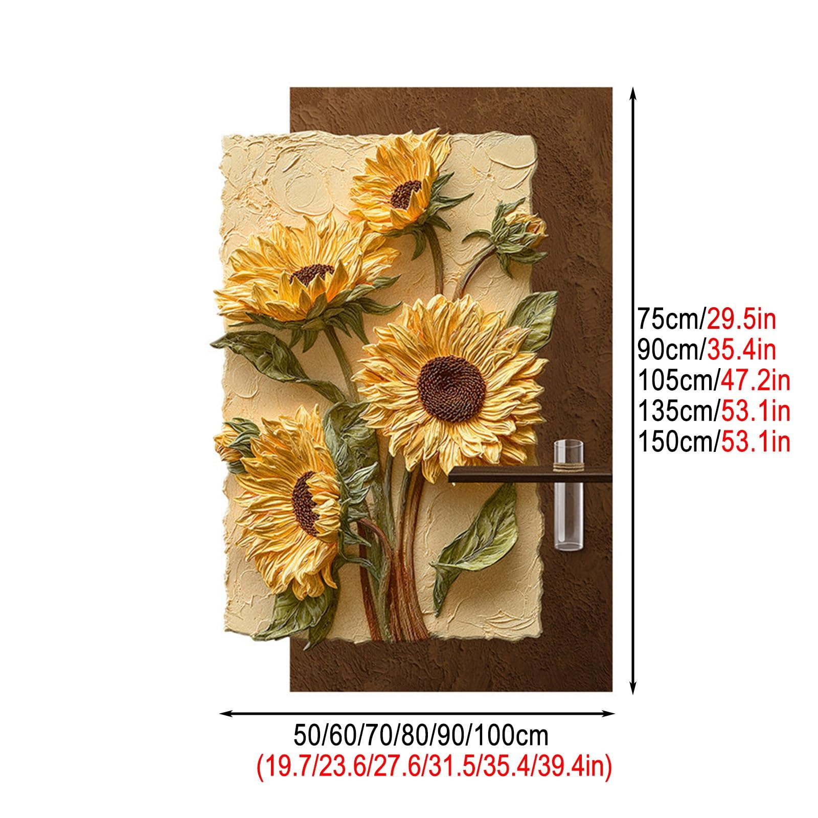 Arte Mural 3D con iluminación LED Relieve Girasol en Arenisca