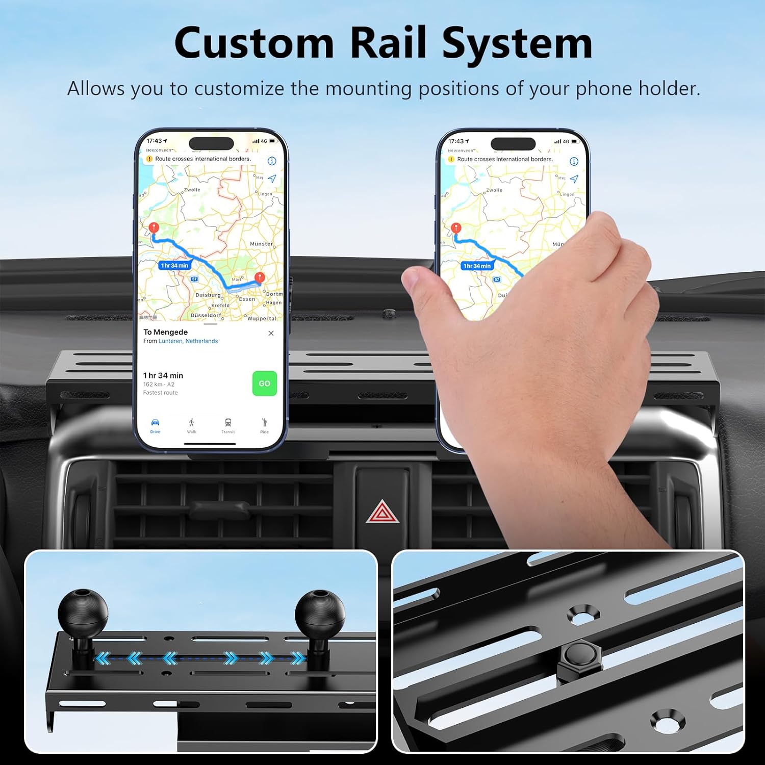 Metal Magnetic Phone Mount for Toyota 4Runner 2024 2023 2022 2021 2020-2010 5th Gen 4runner Accessories Dash Cell Phone Holder Adjustable Phone Stand Fit for All Smartphone