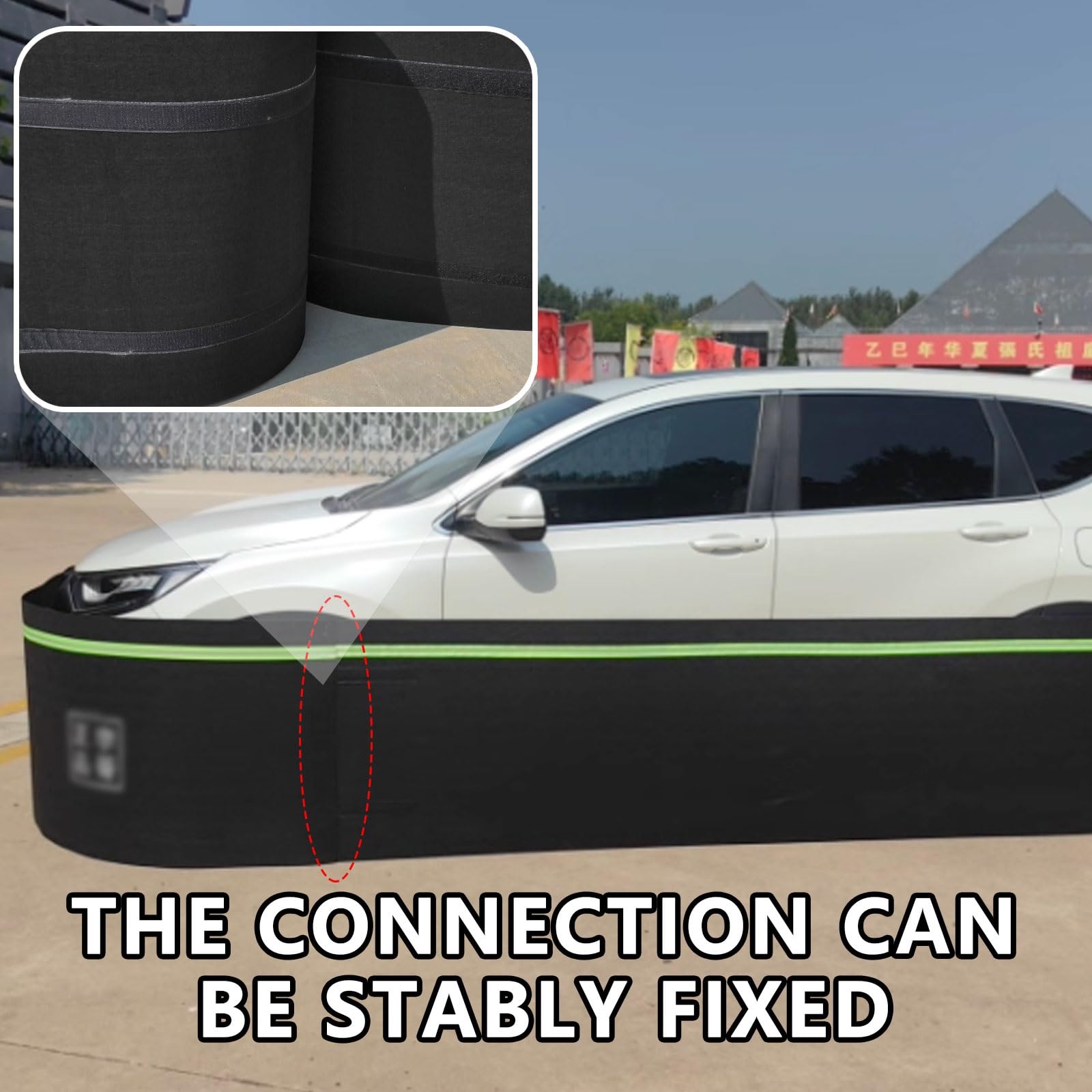 Faldón for Caravana De Exterior Protector con Doble Velcroo Malla De Acero Antiratas Barrera Protectora for Todas Las Estaciones Barrera Ajustable for Coche(1450cm)